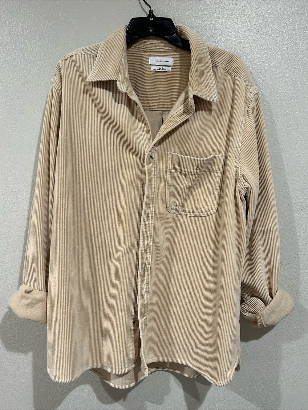 Urban Outfitters Beige Corduroy Button-Down Shirt